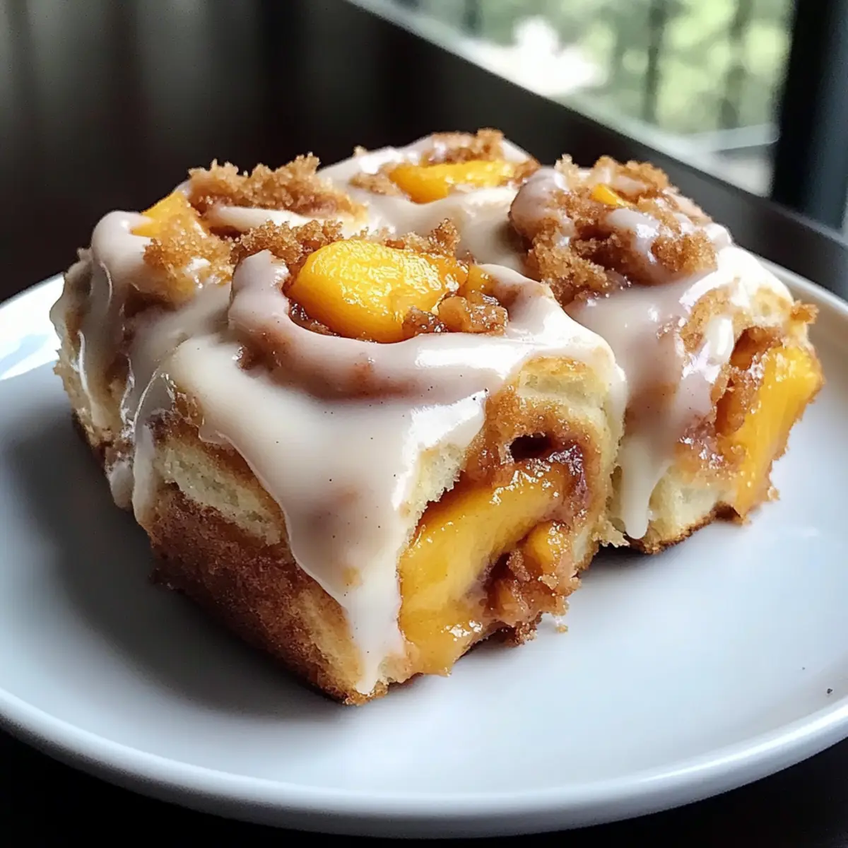 Pfirsich-Cobbler-Zimtschnecken für perfekte Genussmomente