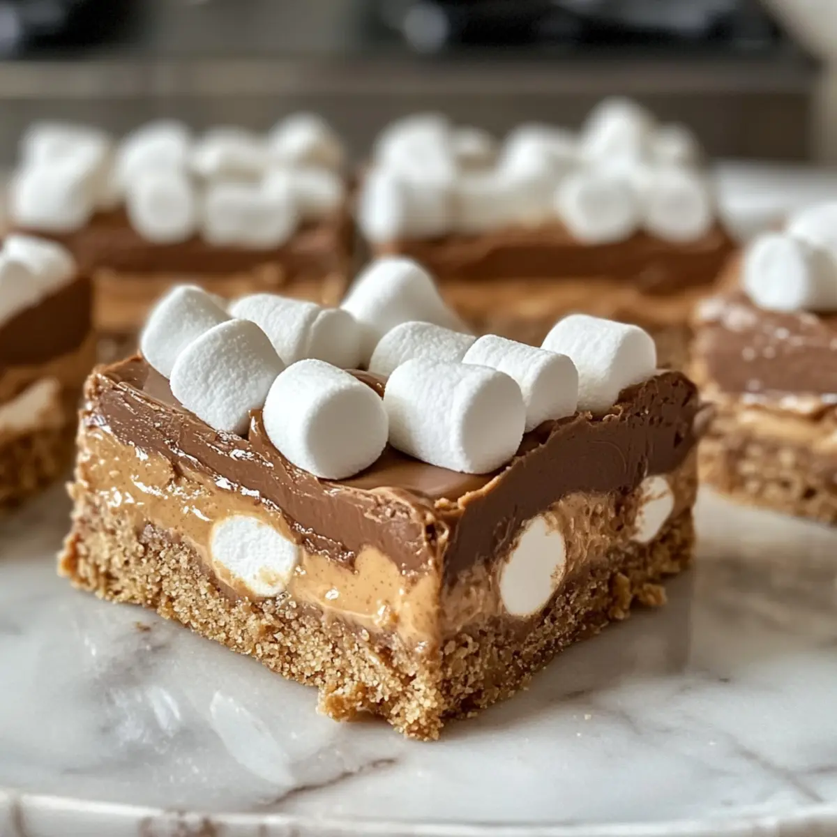 Erdnussbutter-Marsmallow-Quadrate Schnelle Süßigkeit