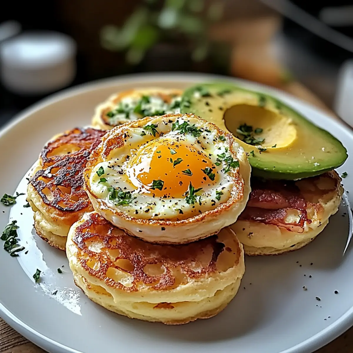 Perfekte Frühstücks-Egge-Crumpets für Gemütlichkeit