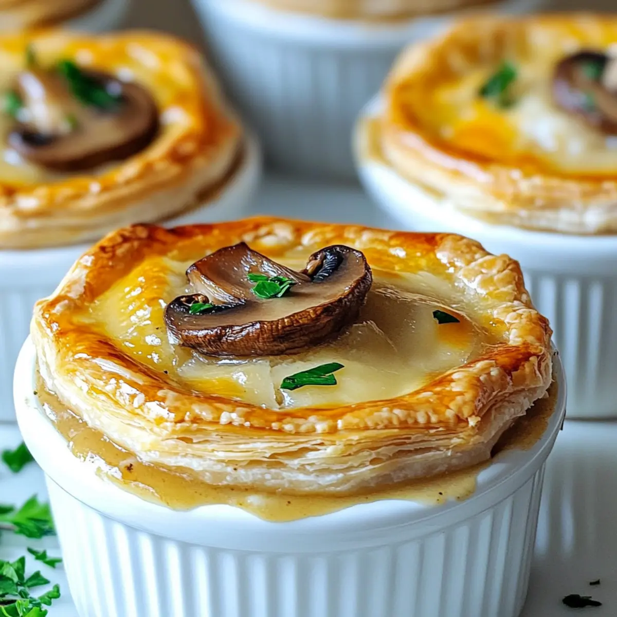 Herzhafte Mini-Pilz-Gruyère-Pasteten für Genuss