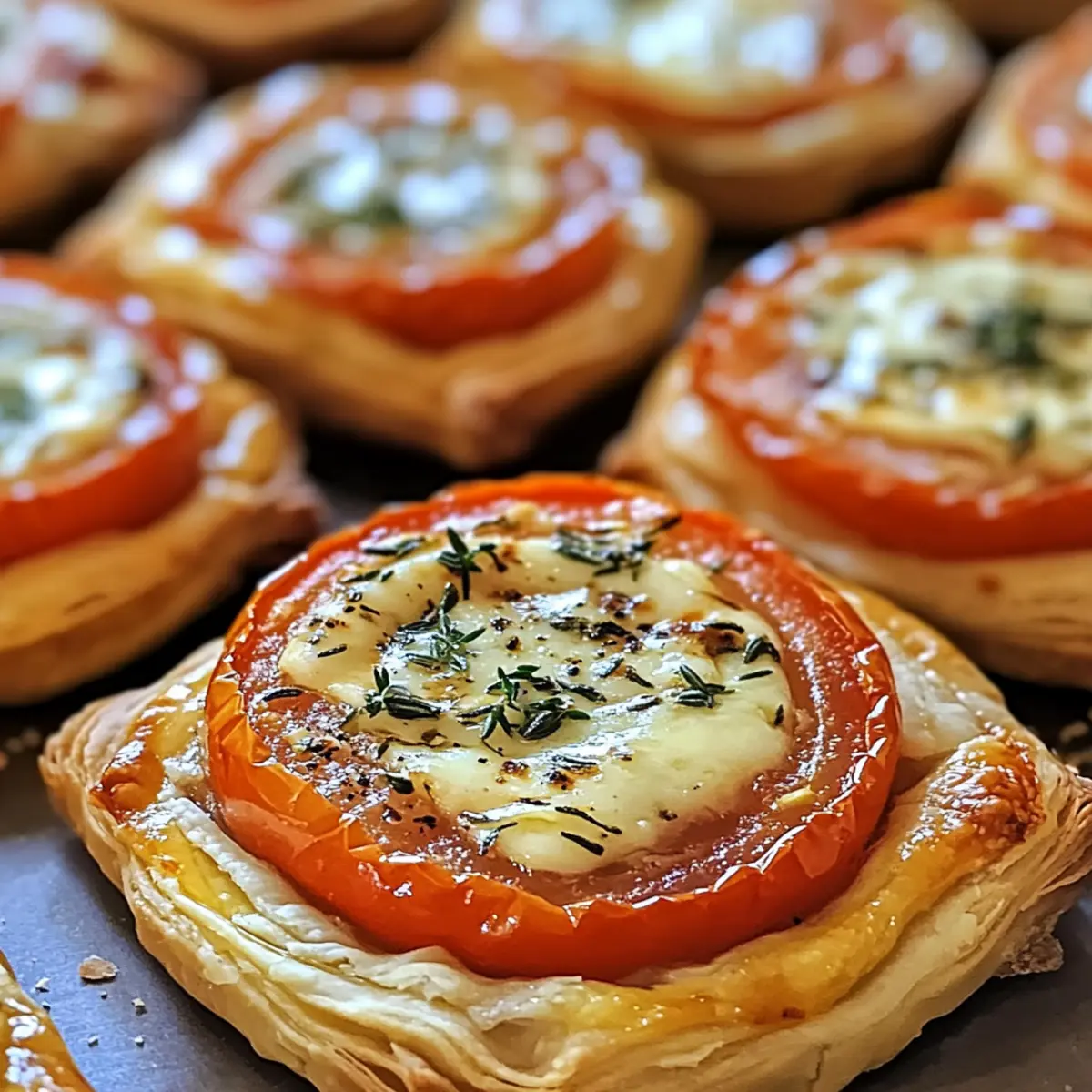 Herzhafte Tomatentörtchen mit Blätterteig genießen