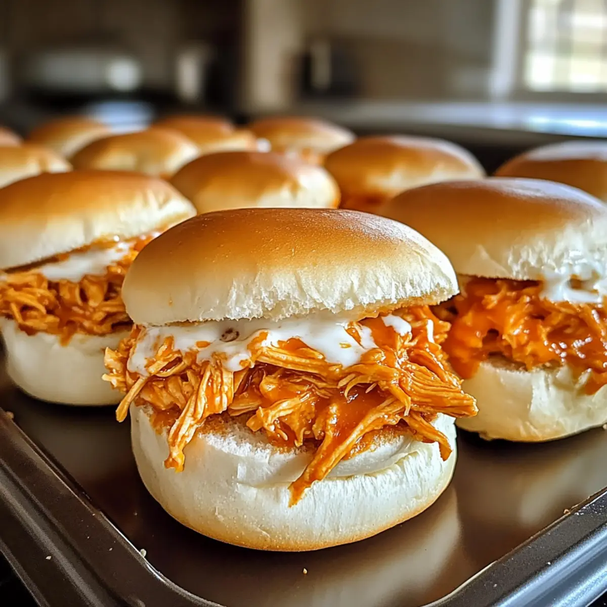 Würzige Buffalo-Hühnchen-Slider für Feinschmecker