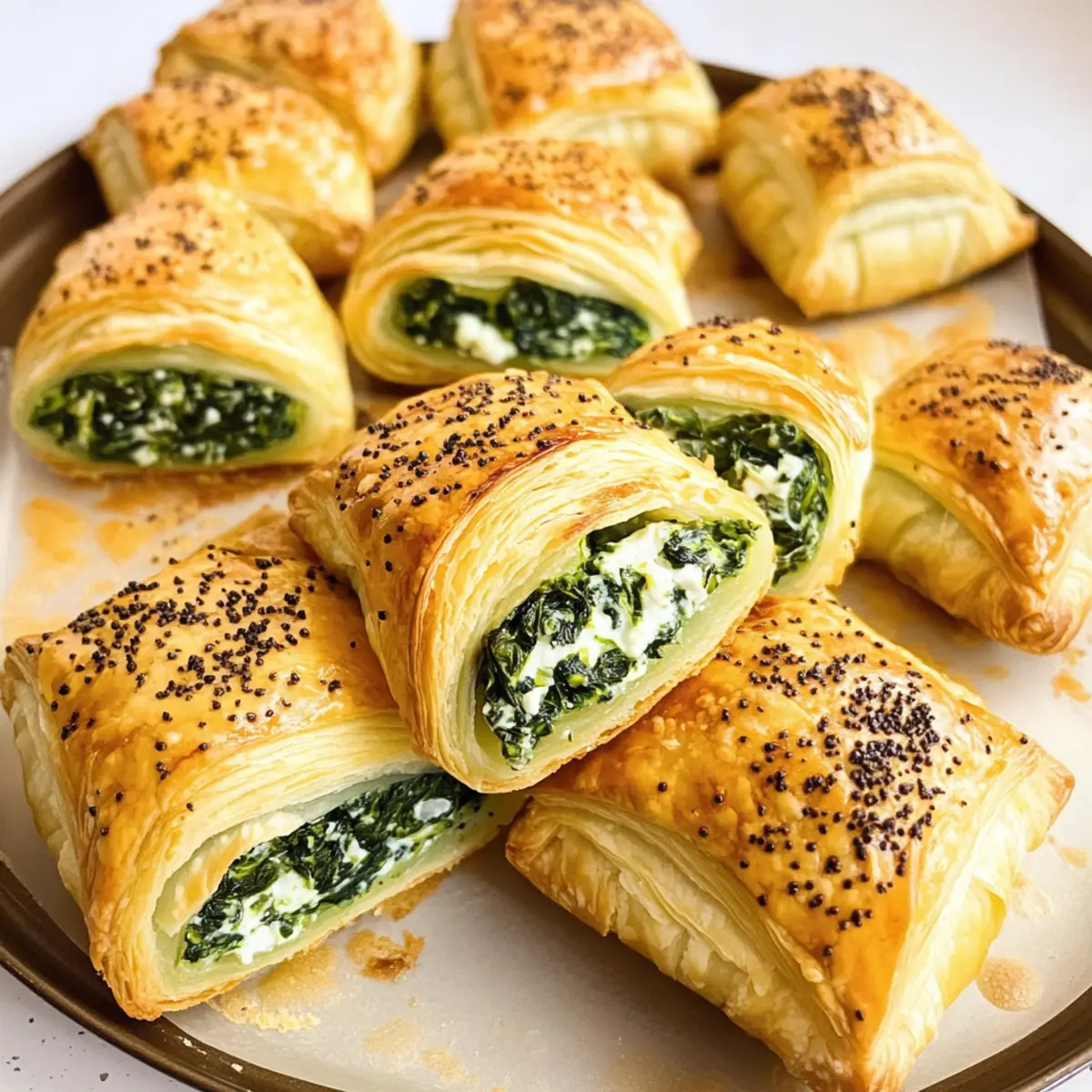 Krosses Spinat Blätterteig Häppchen für dein Fest