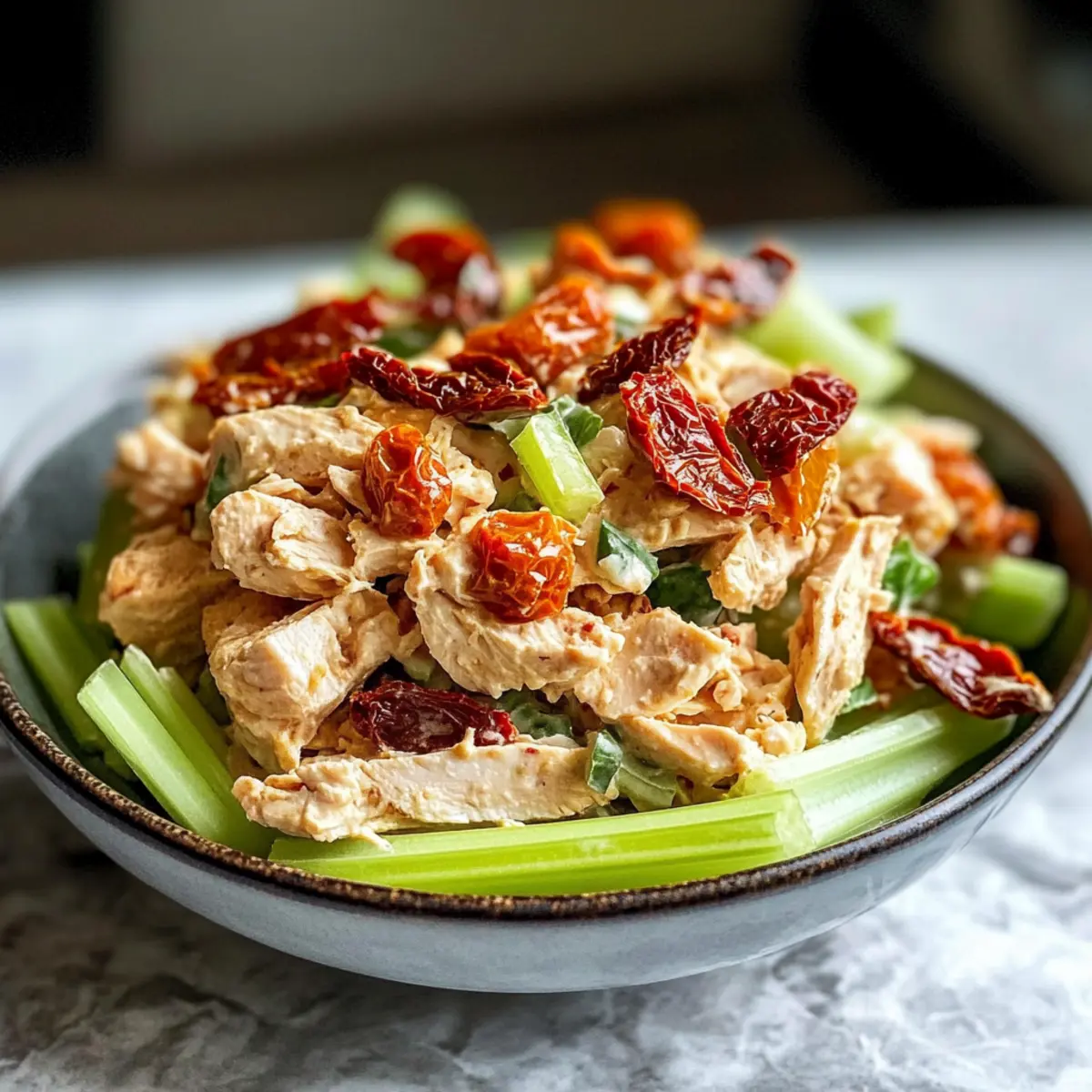 Sonnentrockene Tomaten Hähnchensalat Rezept, schnell & einfach