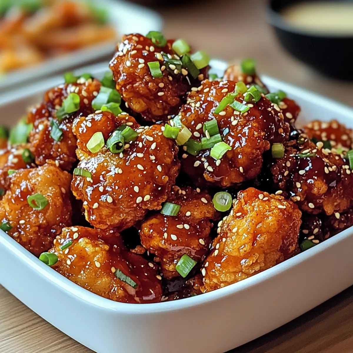 Süßes und würziges koreanisches gebratenes Hähnchen rezept