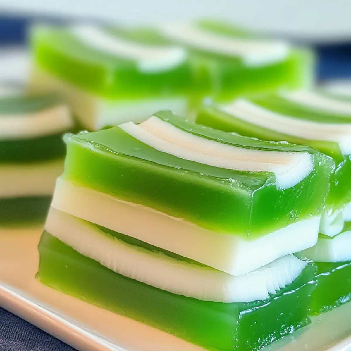 Kokosnuss Pandan Gelee Dessert mit Schichten