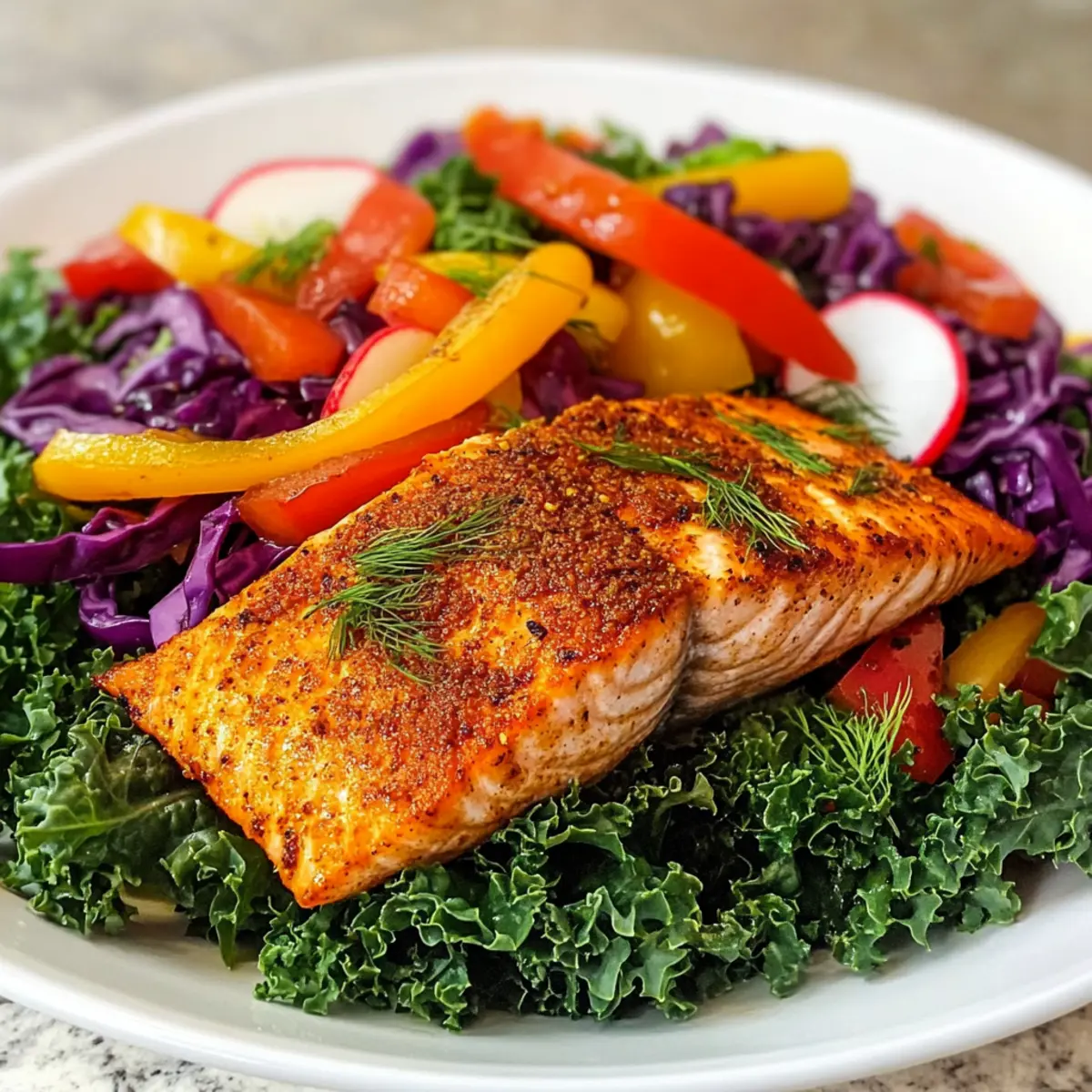 BBQ Lachs Salat mit rauchiger Vinaigrette