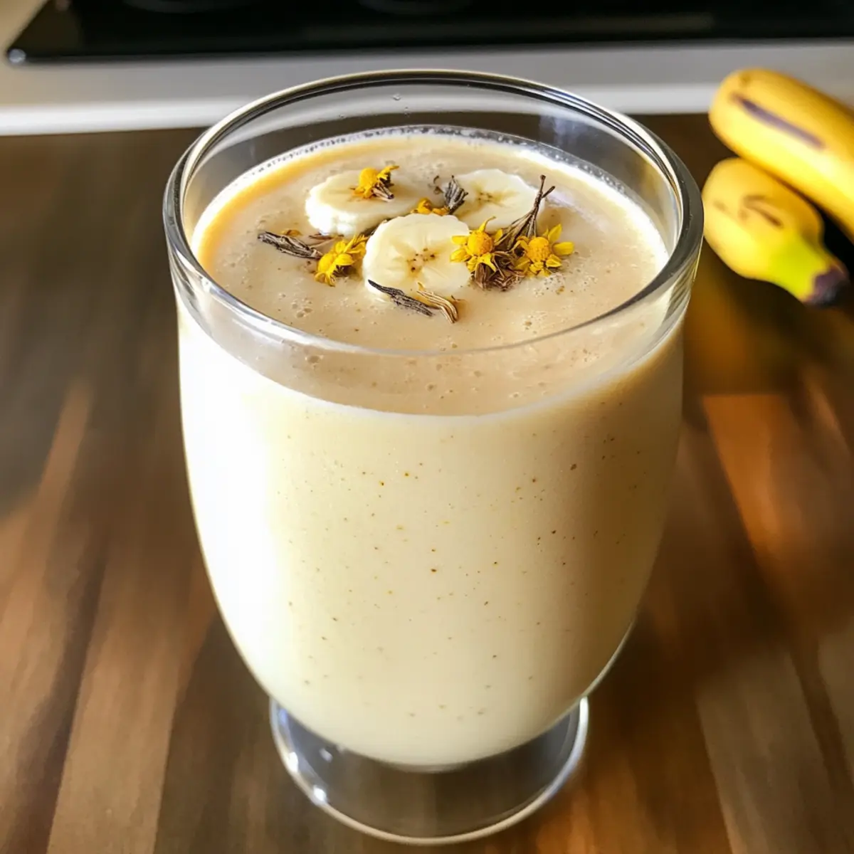 Banane Kamille Tee Smoothie für deine Ruhepause