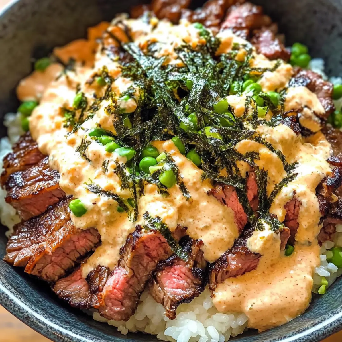 Rindfleisch-Mentaiko-Reisschale schnell und lecker