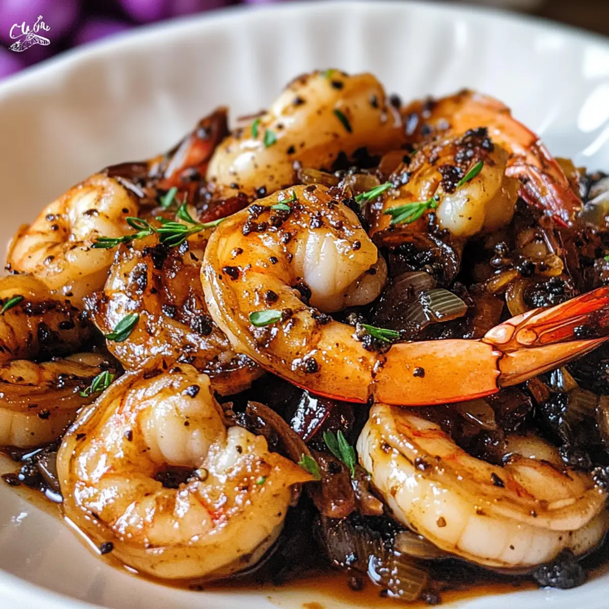 Karamellisierte Knoblauch schwarzer Pfeffer Garnelen in 20 Minuten
