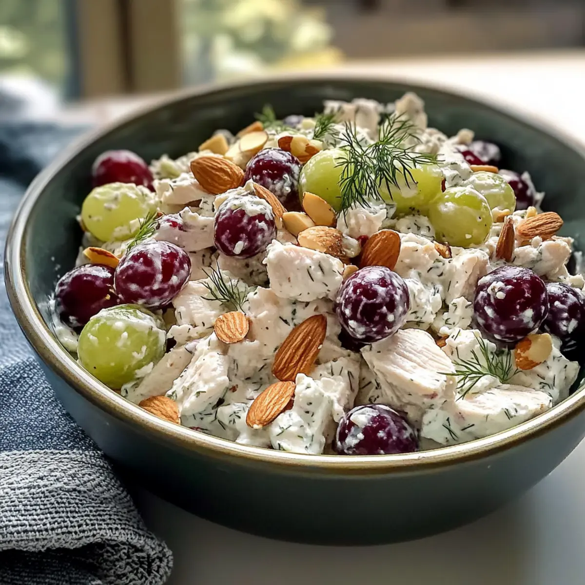 Leichter Preiselbeer-Hühnchen-Salat mit Hüttenkäse