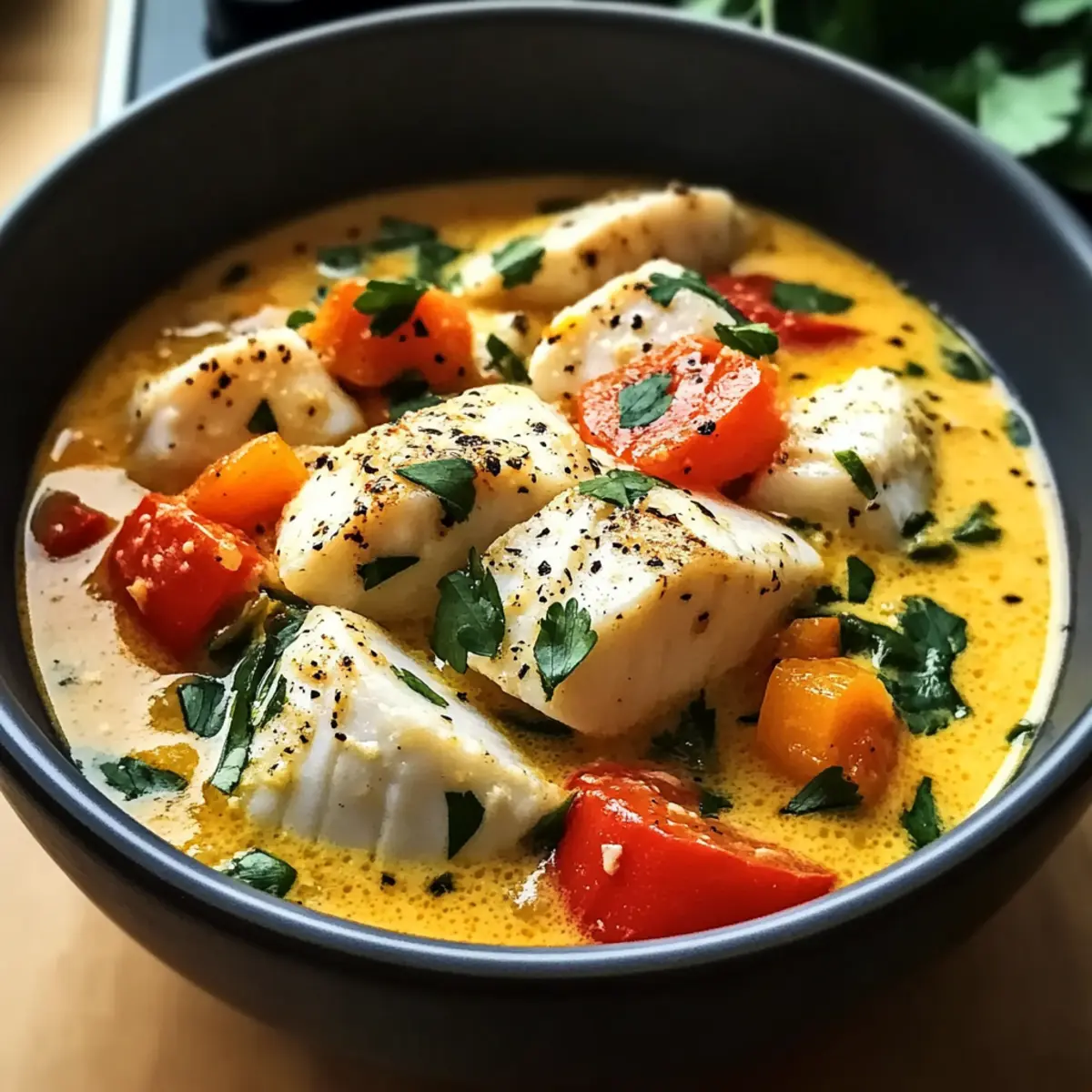 Cremiger Kokosnuss-Weißer-Fisch-Eintopf-Rezept für Genuss