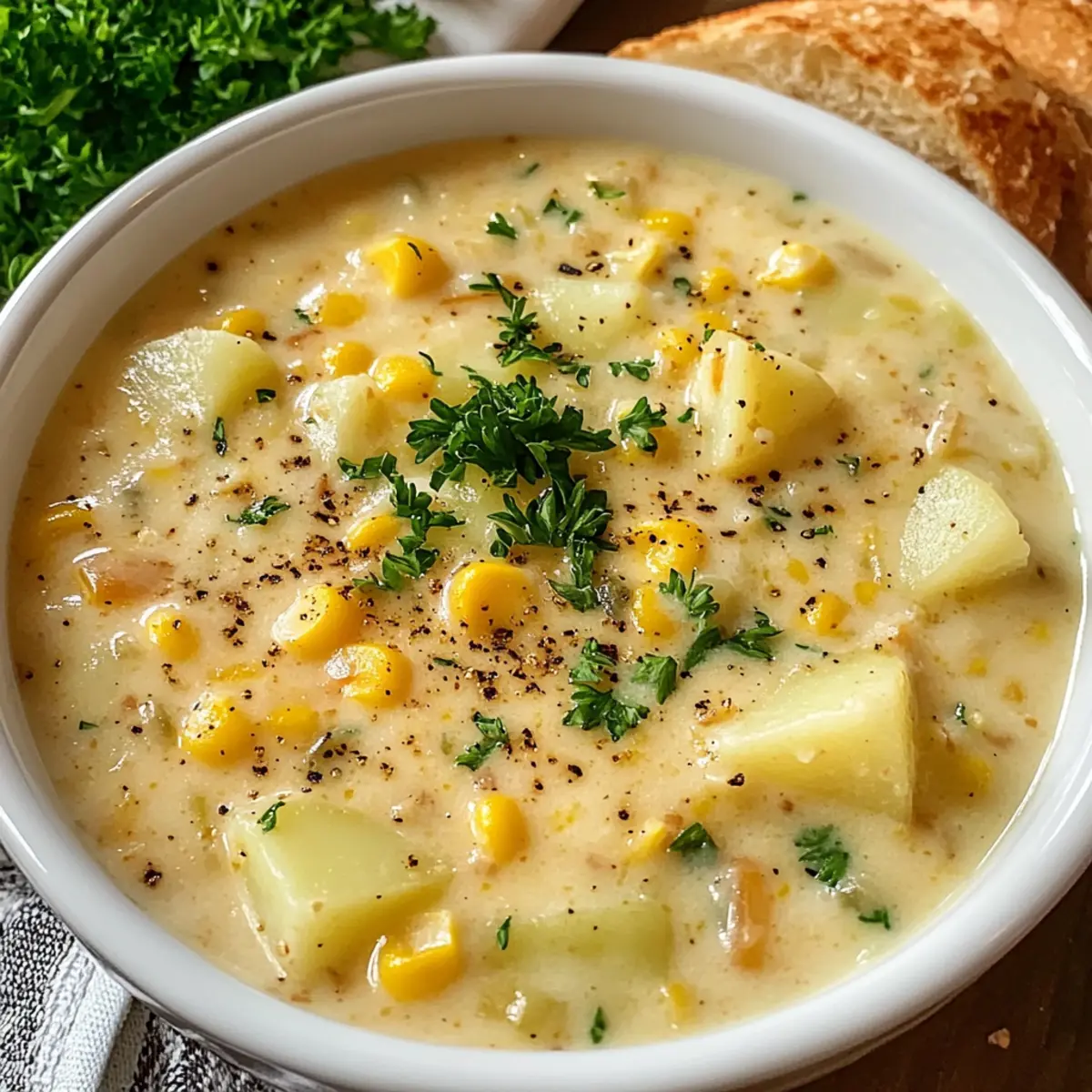 Cremige Kartoffel-Mais-Suppe Rezept für Seelenwärmer