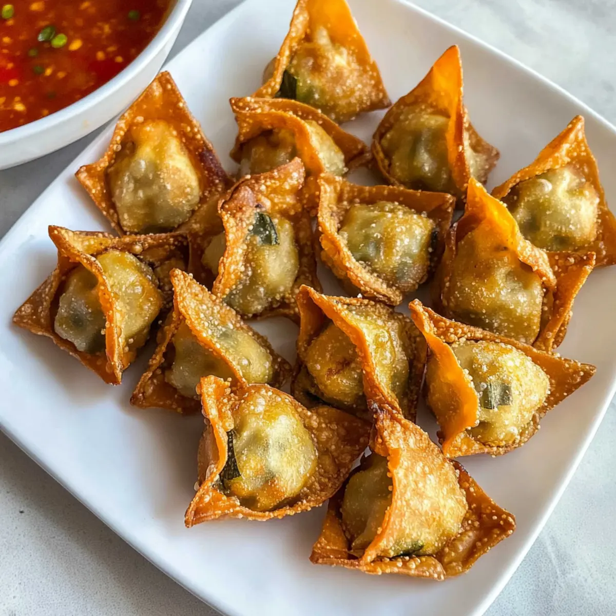 Knusprige Heißluftfritteuse Wontons mit Tofu und Gemüse