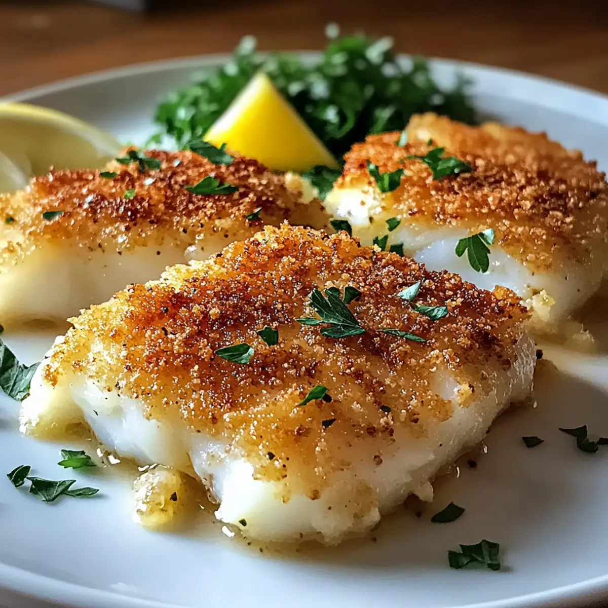 Knuspriger gebackener Kabeljau für jeden Abend