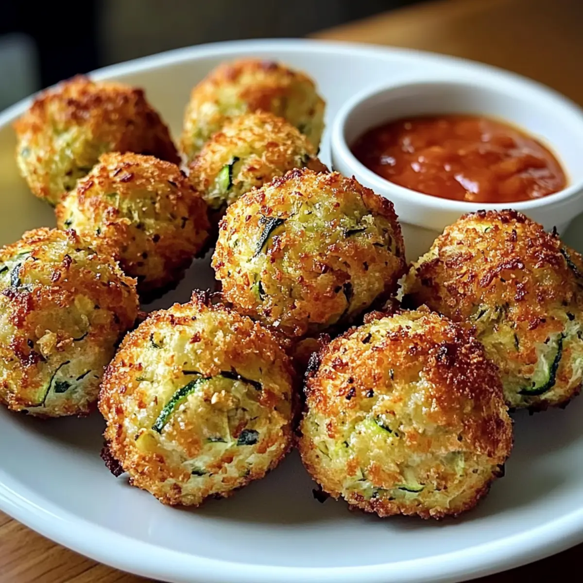 Knusprige Knoblauch-Zucchini-Bällchen für jeden Snack