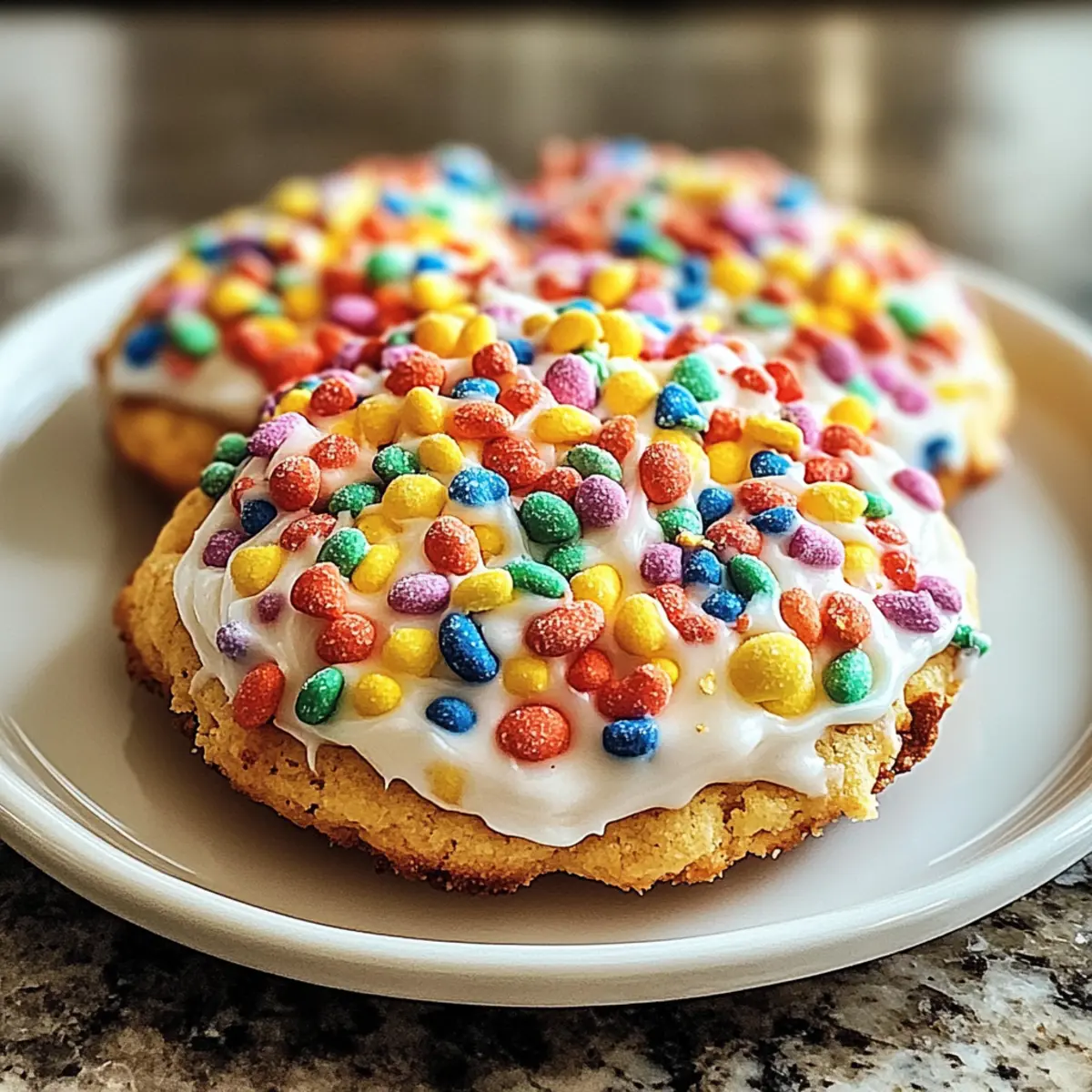 Frosted Fruchtige Pebbles Kekse für bunte Genussmomente