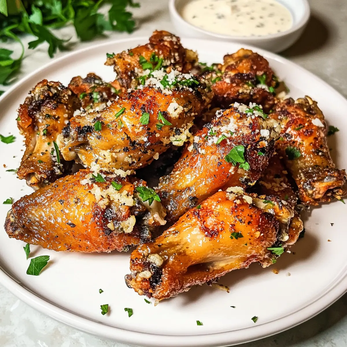 Knoblauch Parmesan Flügel ganz einfach zubereiten