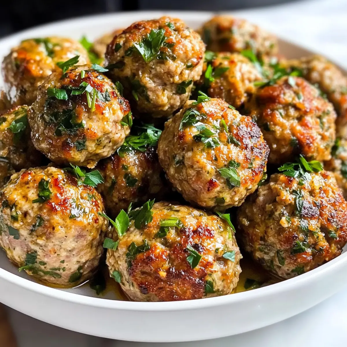 Putenhackfleischbällchen mit Kräutern und Parmesan