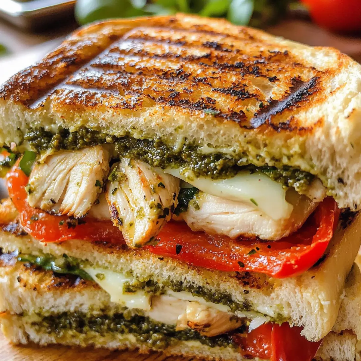 Italienisches Hähnchen Pesto Panini für Schnelle Küche