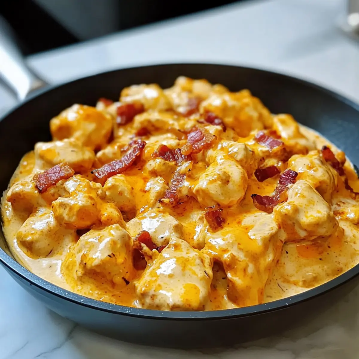 Keto Buffalo Hähnchen Pfanne mit cremigem Käse