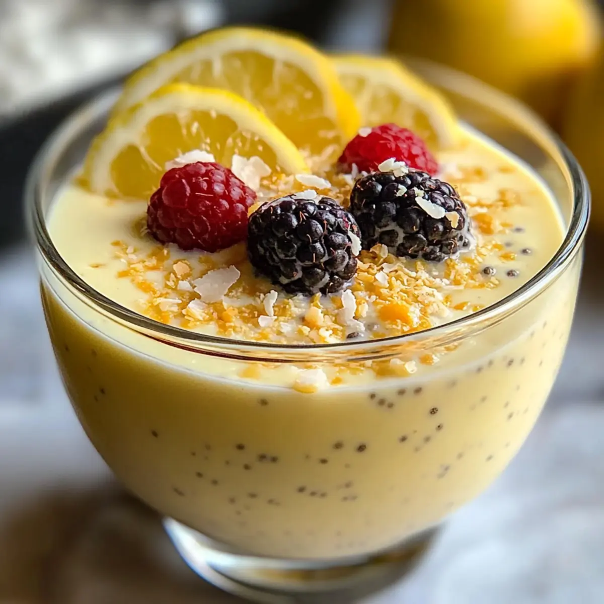Zitronen-Chia-Pudding mit cremigem Joghurt Rezept