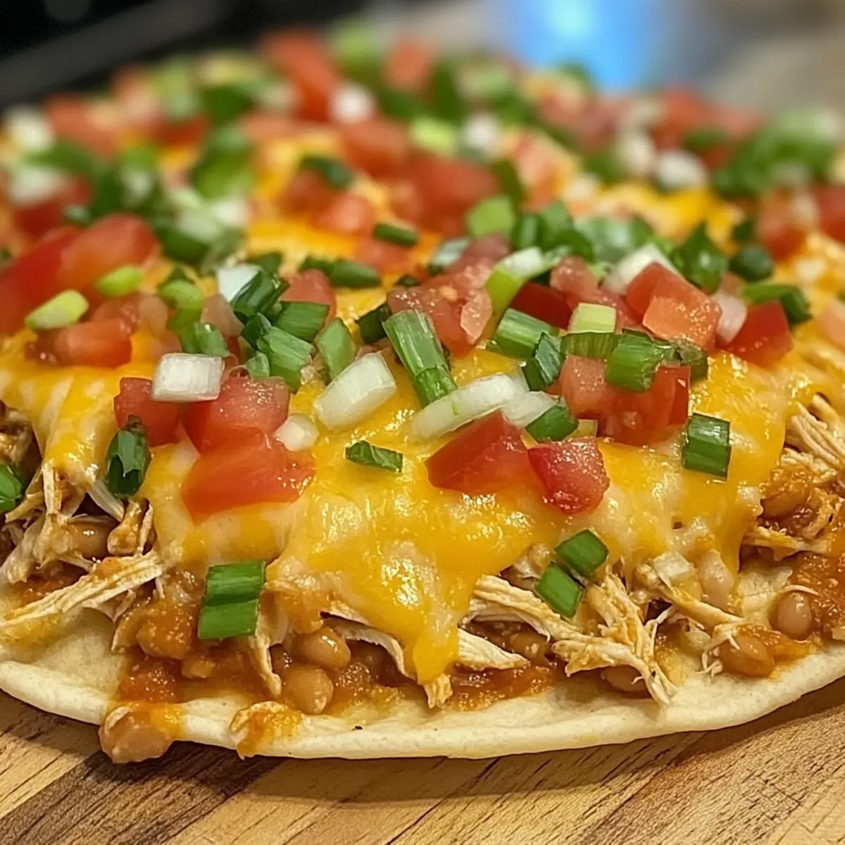 Mexikanische Hähnchen-Tortilla-Pizzas für jeden Abend