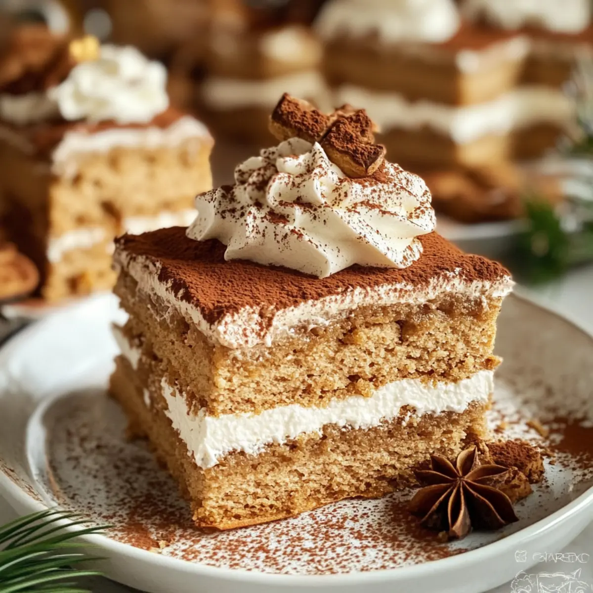 Keine-Bake Vegane Lebkuchen Tiramisu für Feiertage