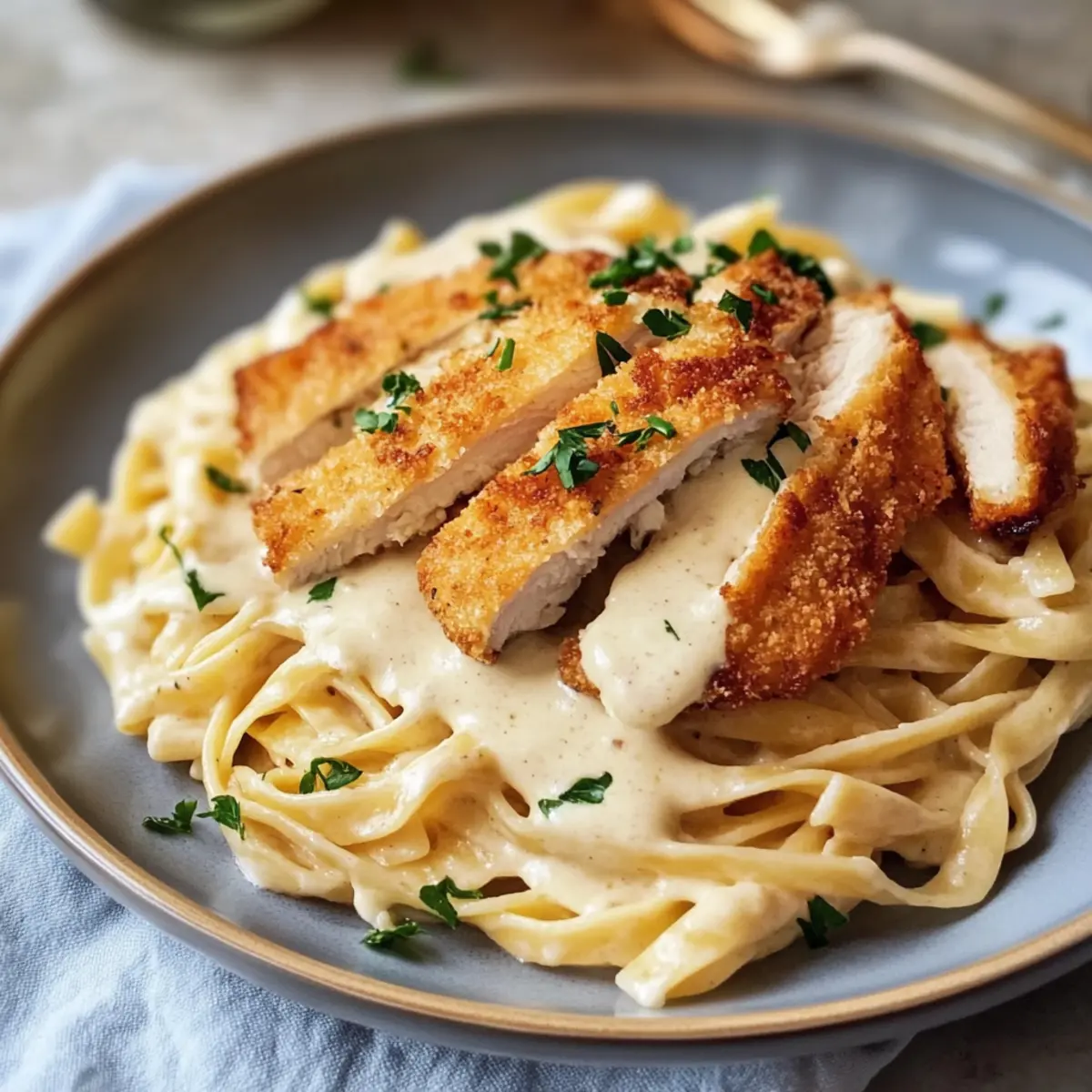 Olive Garden Hähnchen Alfredo selber machen