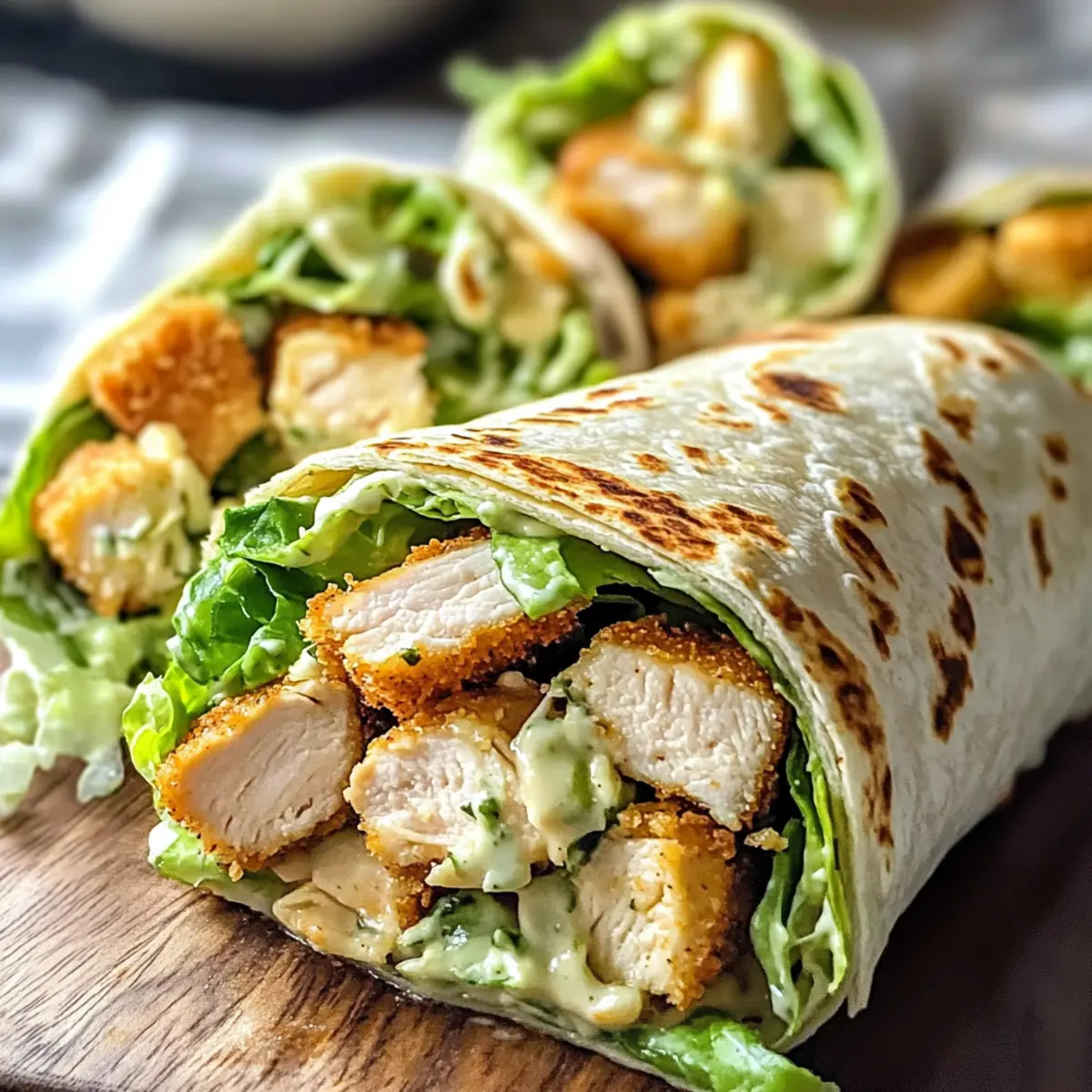 Perfekte Hähnchen Caesar Wrap für schnelles Genussvergnügen