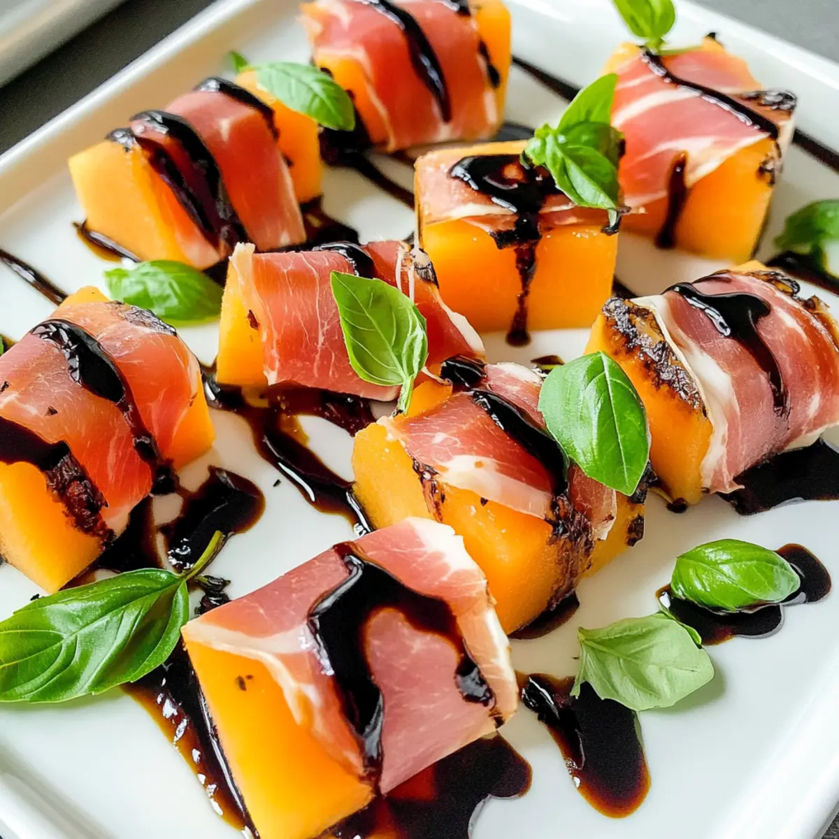 Prosciutto mit Melone und Balsamico-Glasur genießen