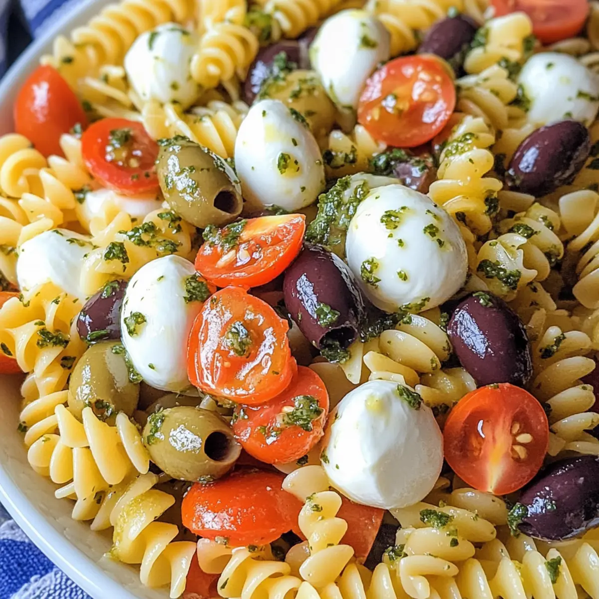 Dreifarbige Pasta-Salat Rezept für den Sommergenuss
