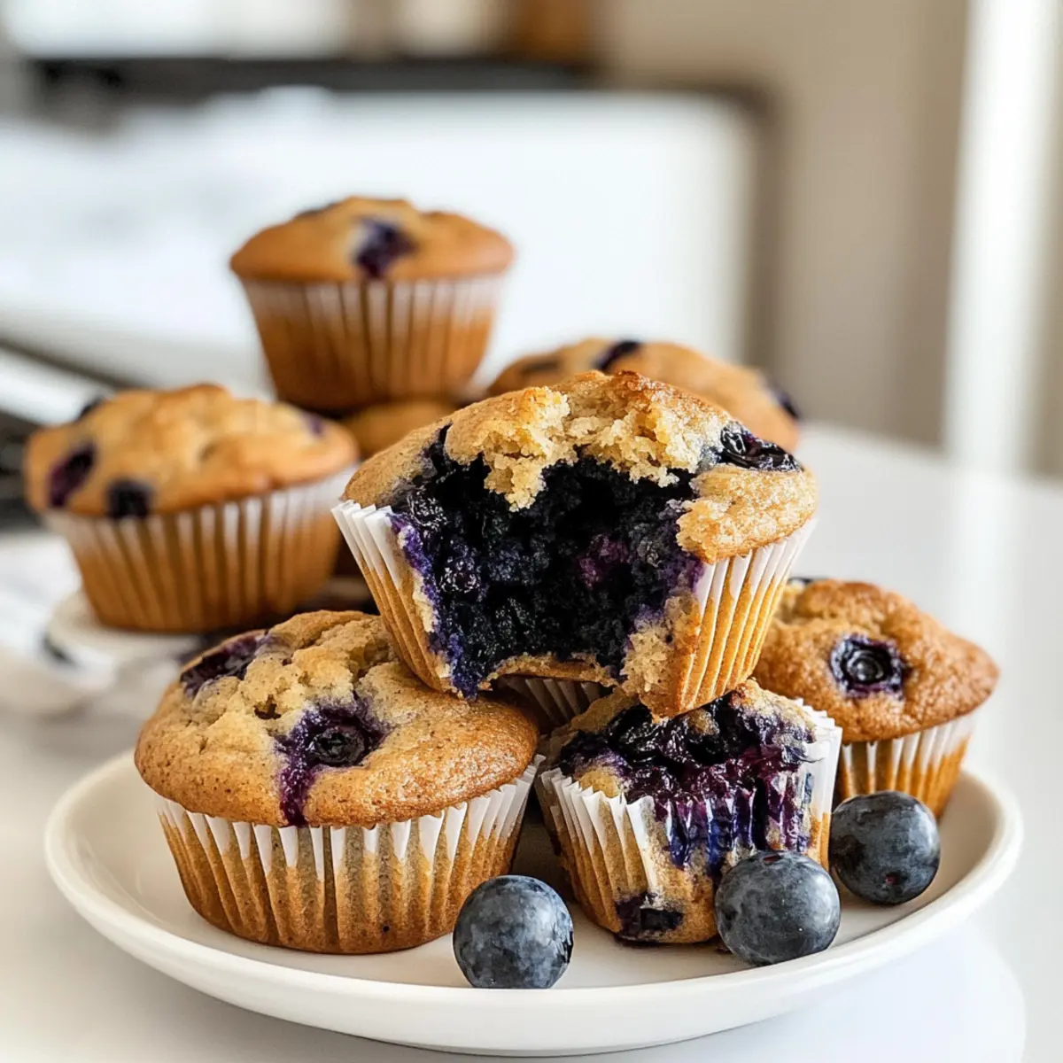 Vegane Blaubeer-Protein-Muffins für gesunde Snacks