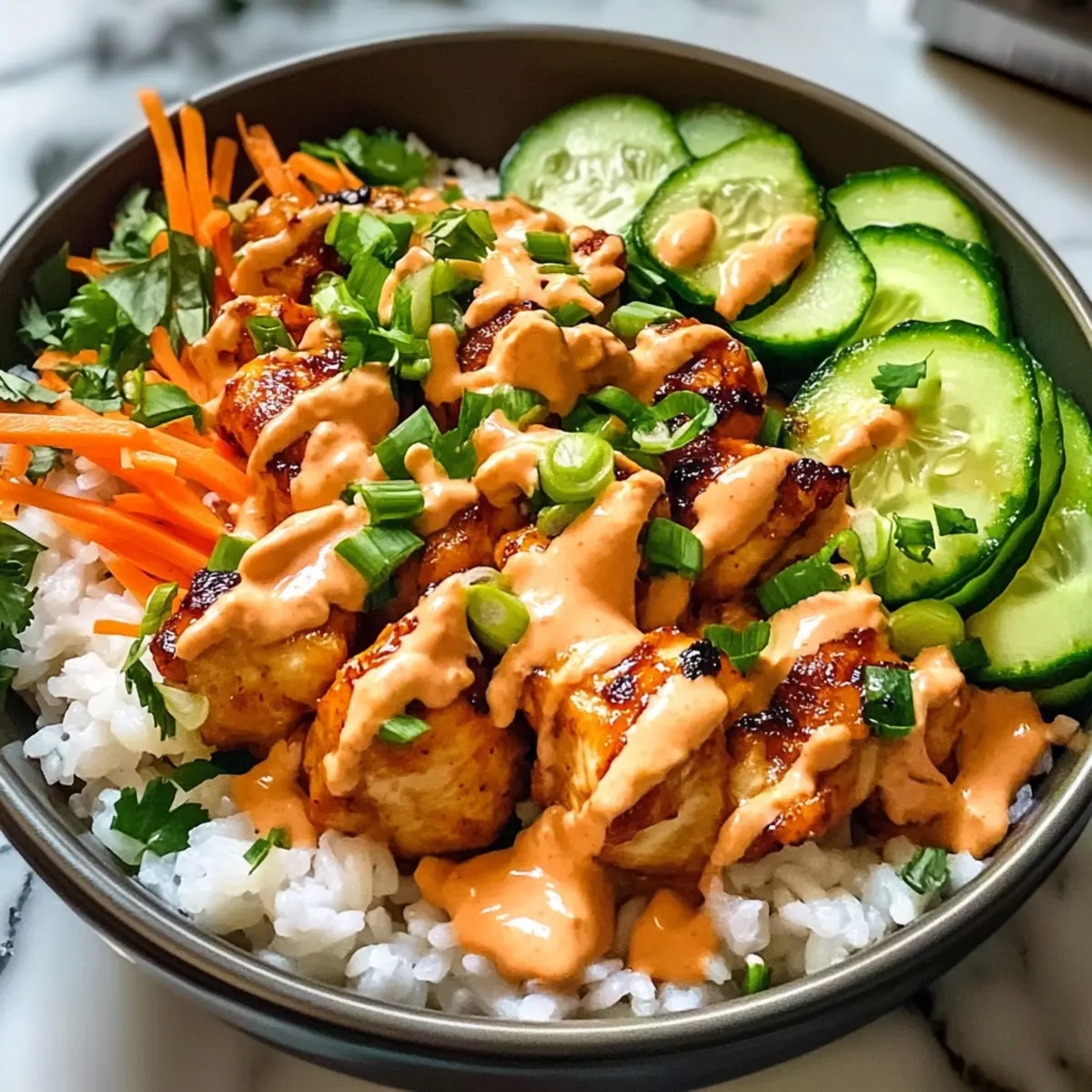 Bang Bang Hühnchen Schüssel für gesunde Genießer