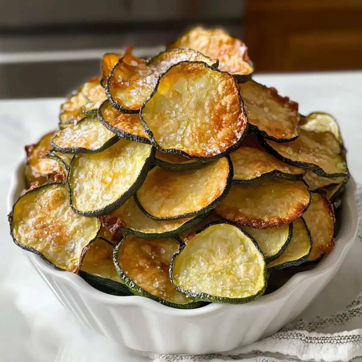 Krosse Beste Salz- und Essig-Zucchini-Chips