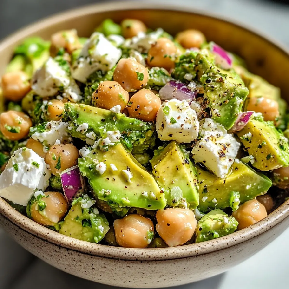 Kichererbsen Feta Avocado Salat für einen frischen Genuss
