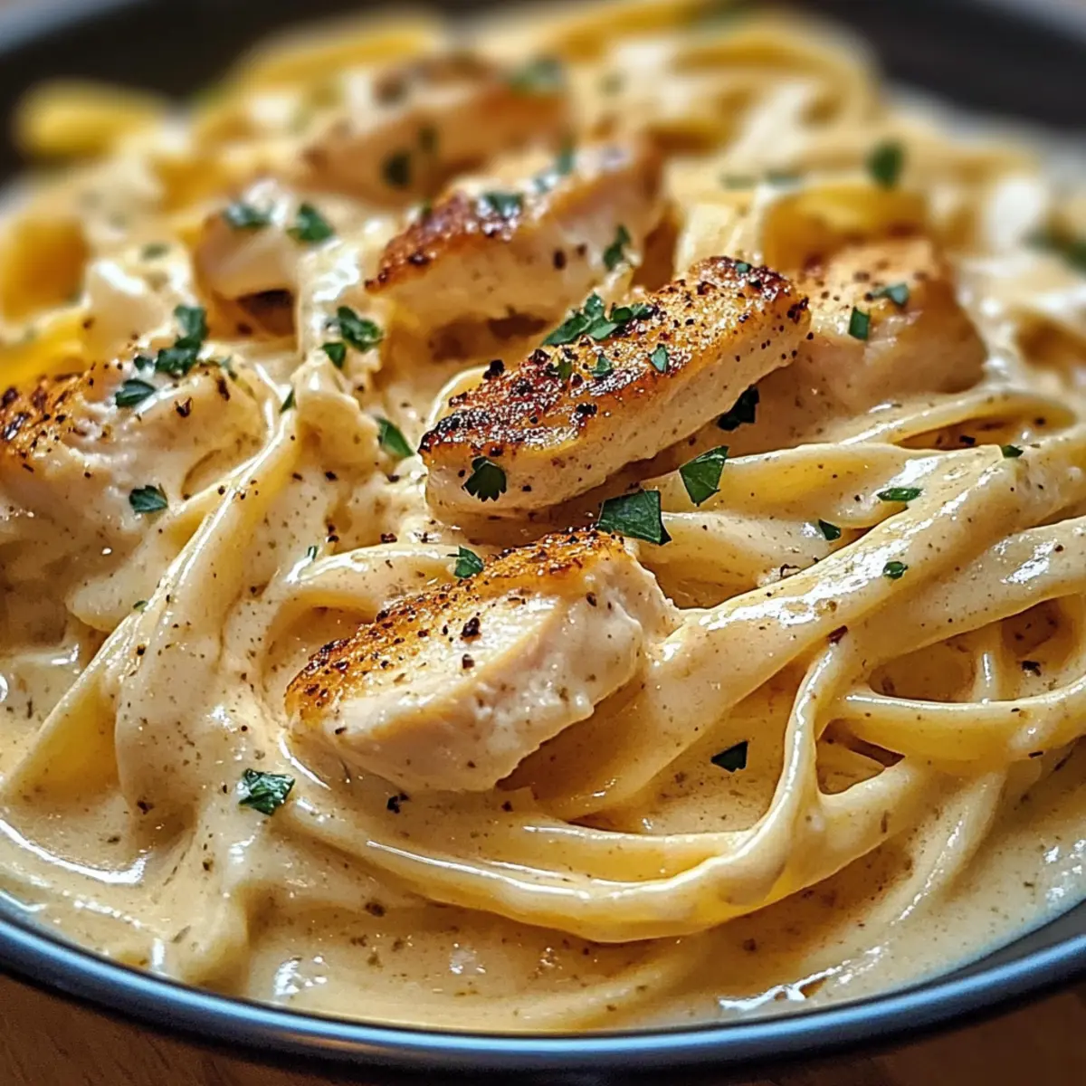 Cremige Hähnchen-Alfredo-Nudeln für schnelle Abende