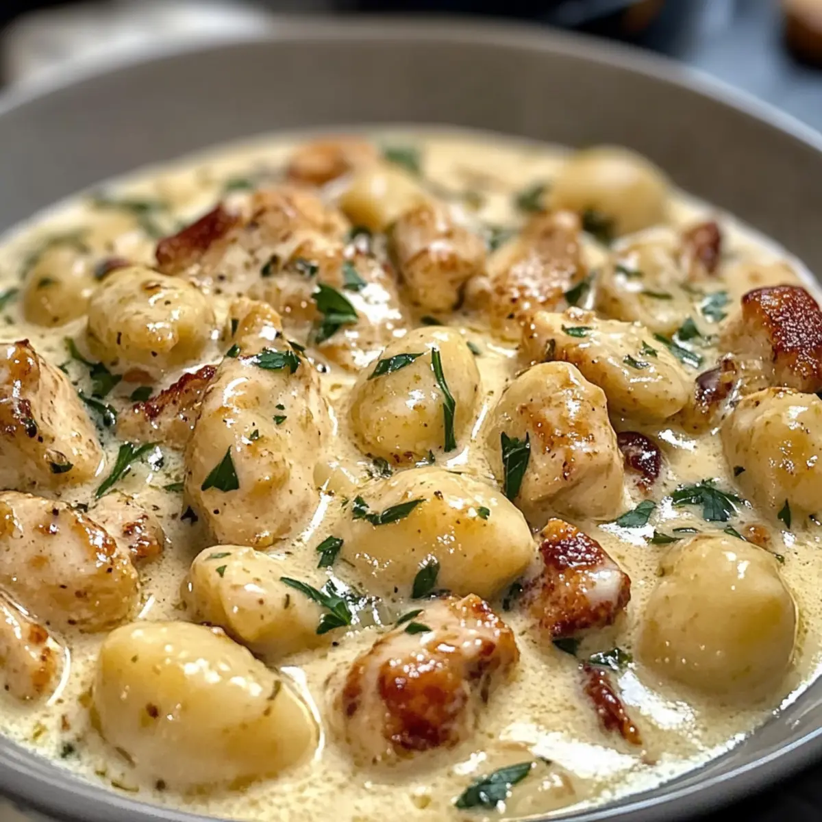 Cremiges Hähnchen mit Gnocchi für jeden Abend