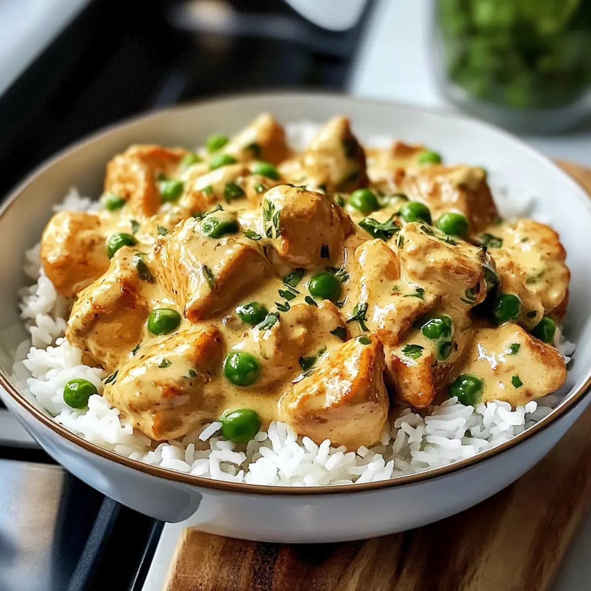 Cremiges Hähnchen mit Reis für ein schnelles Dinner