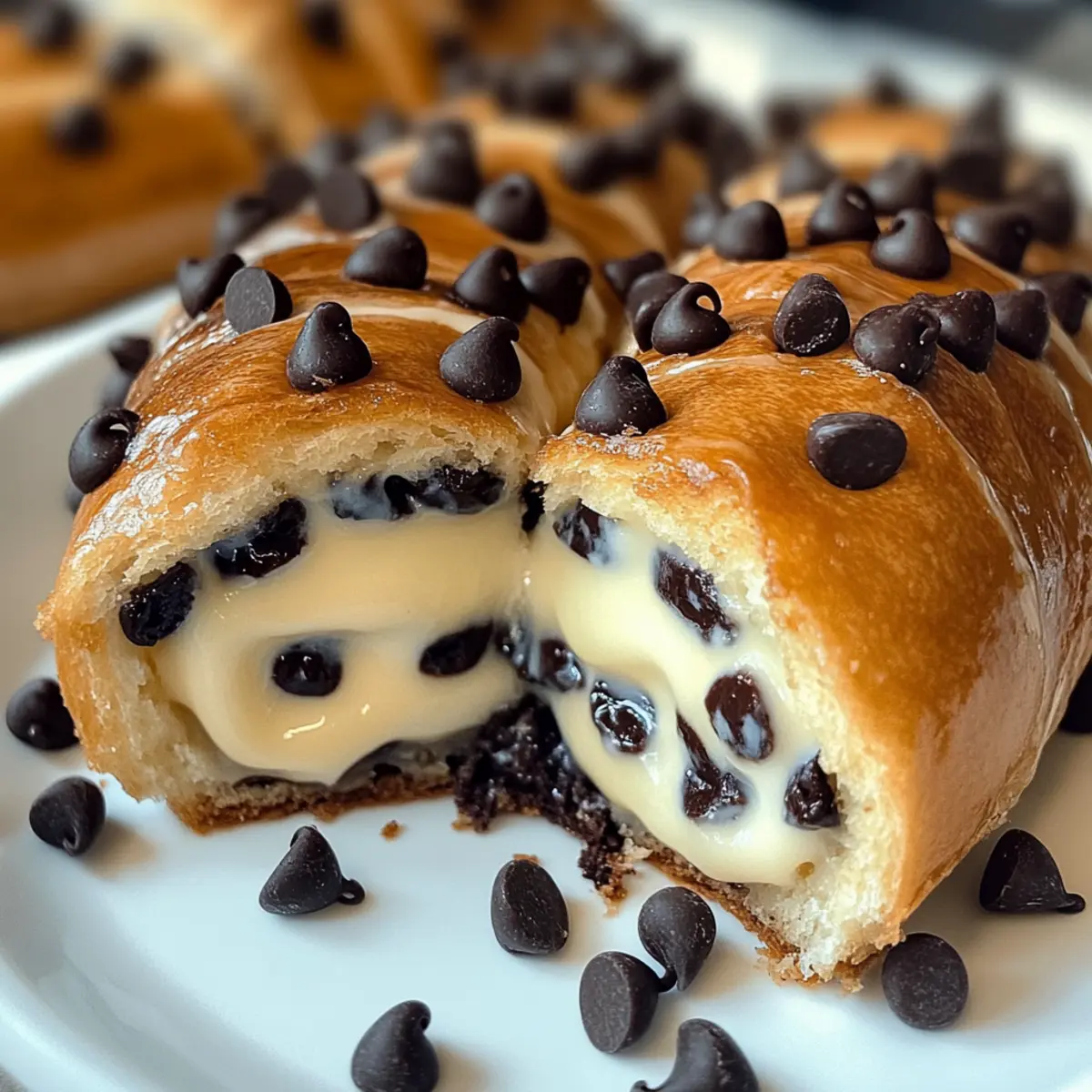 Dekadente Schokoladenstückchen-Vanillepudding-Brötchen