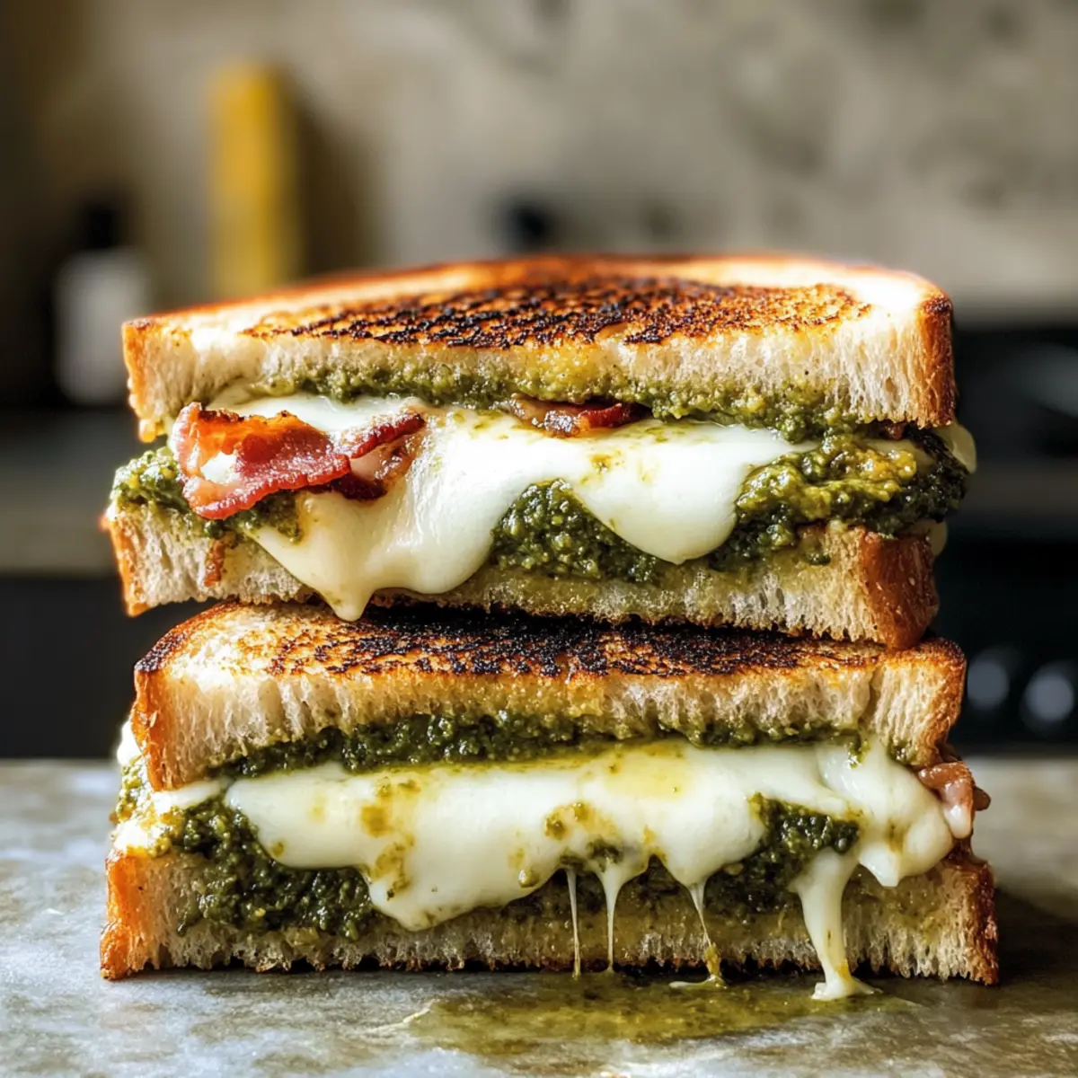 Grilled Cheese mit Sourdough und Pesto genießen
