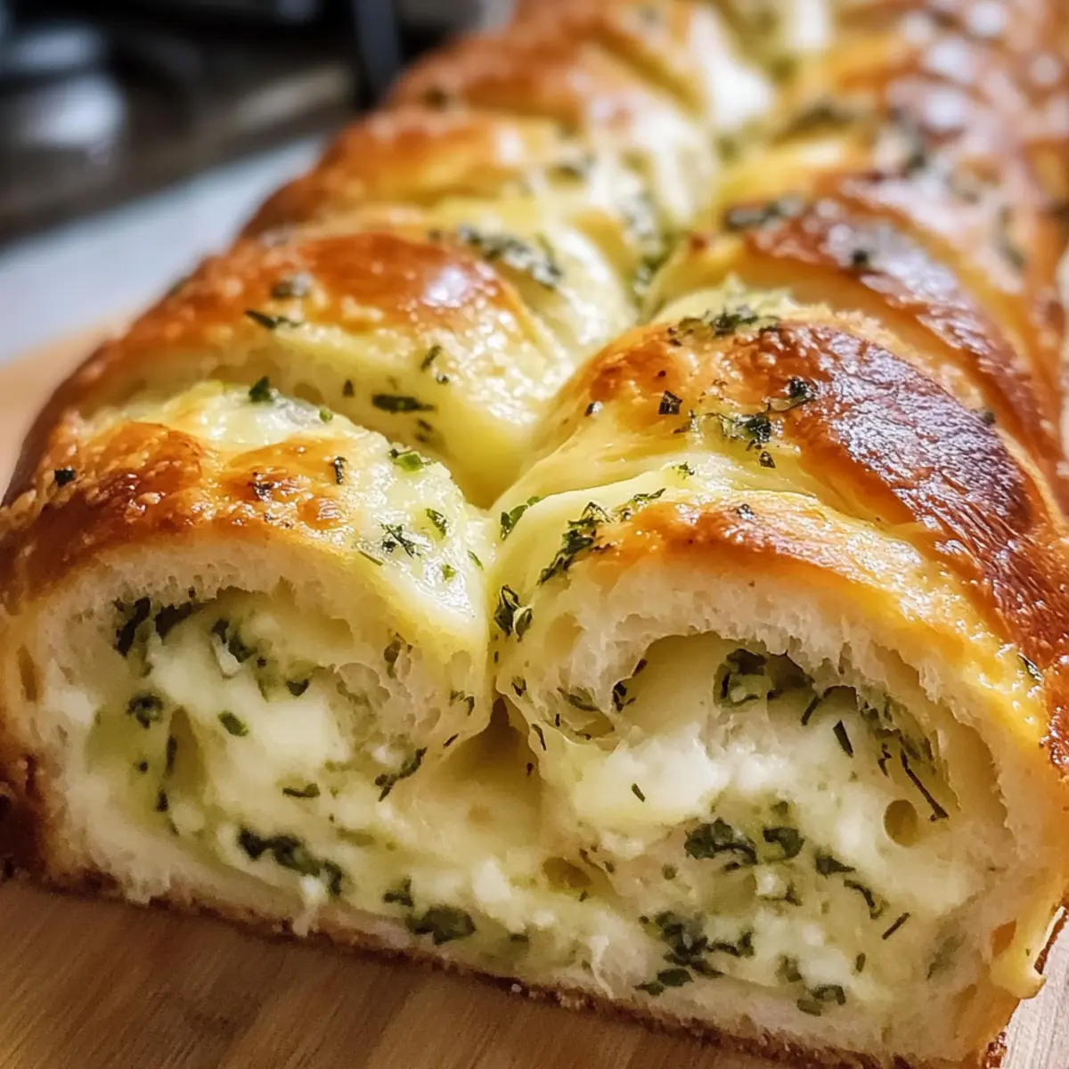 Gewirbeltes Knoblauch-Kräuter-Käse-Brot selbst machen