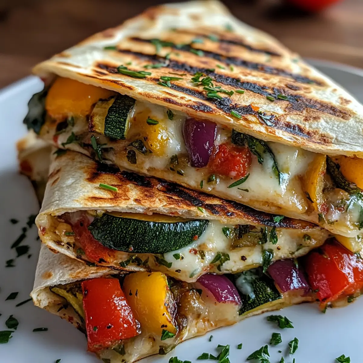 Gegrillte mediterrane Gemüse-Quesadillas für Eilige