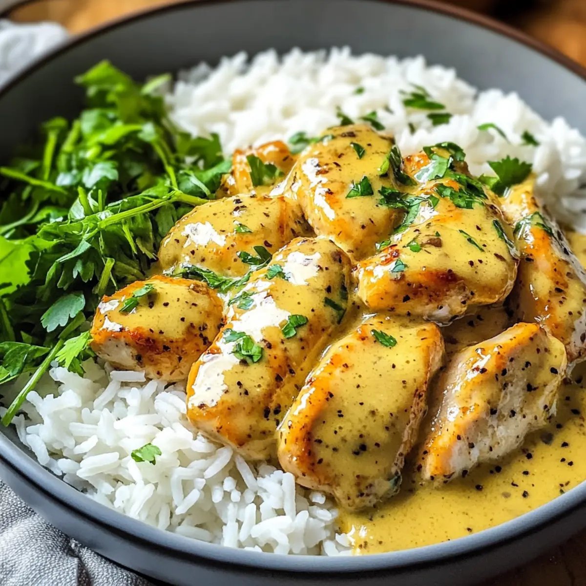 Honig Senf Hähnchen mit Reis für deine Familie