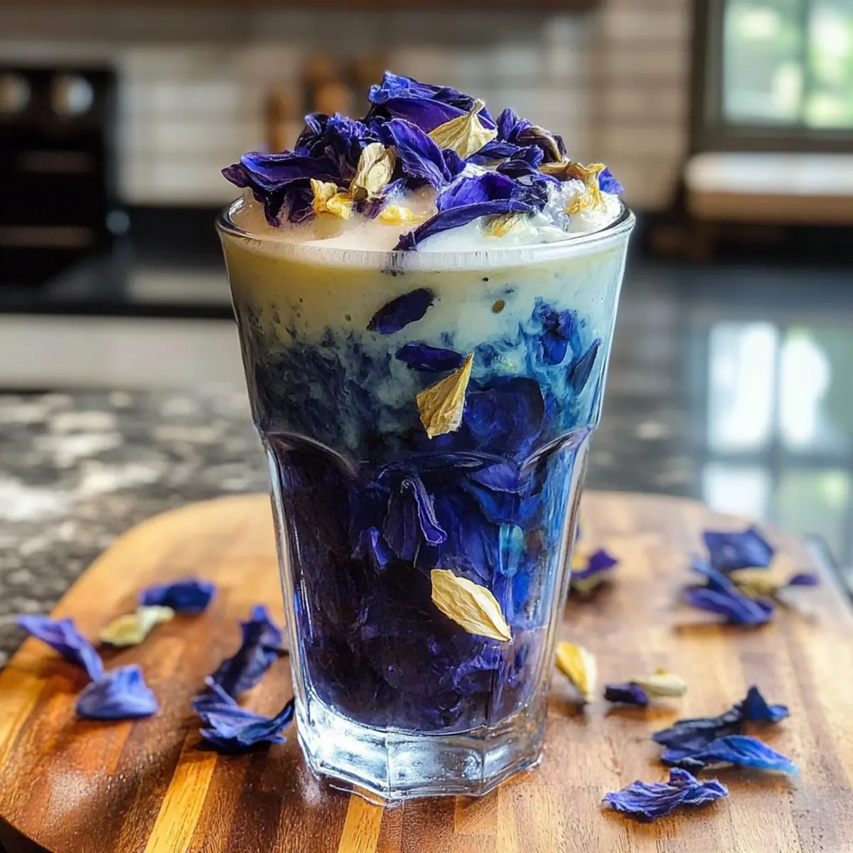 Eiskalter Blauer Tee Latte Rezept für heiße Tage