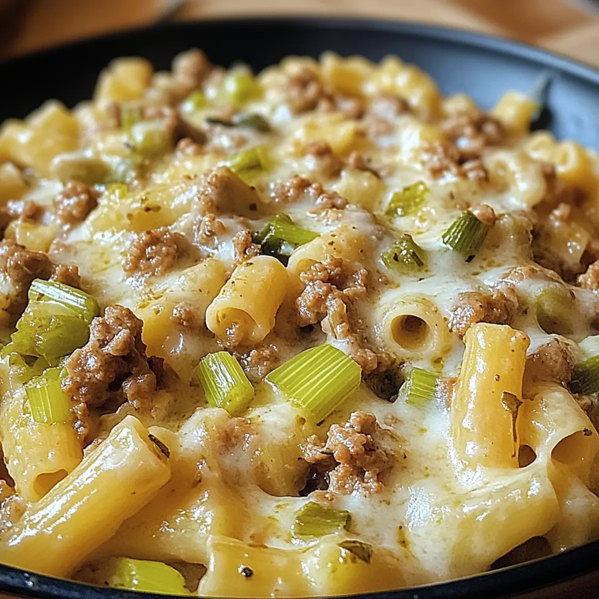 Käse-Lauch Pasta mit Hackfleisch für Genießer