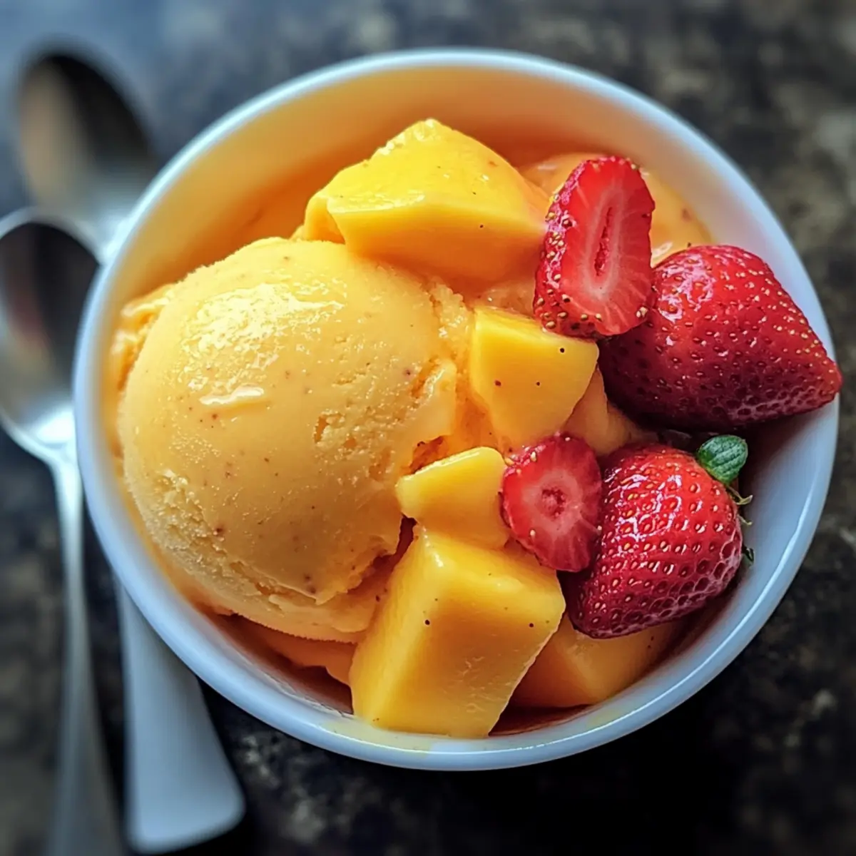 Mango Erdbeer Sorbet – Frisch und Vegan genießen