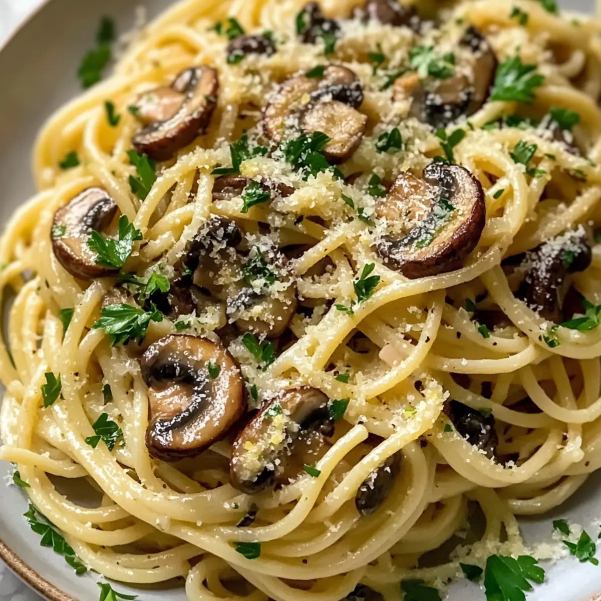 Pilz Pasta Aglio Olio für ein schnelles Dinner