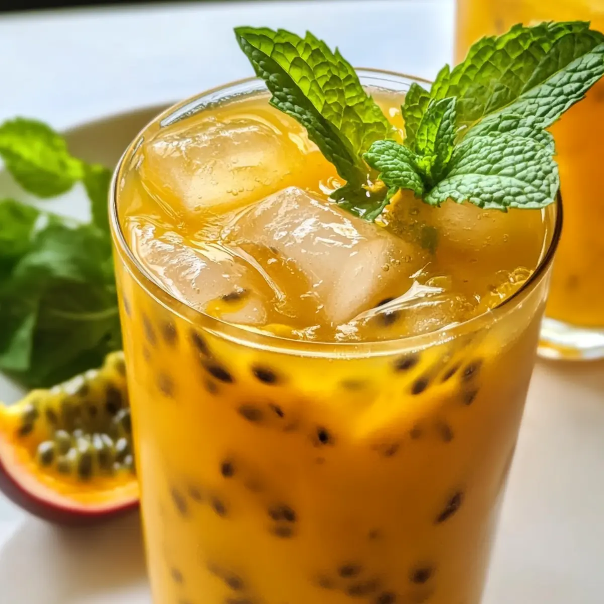 Erfrischender Passionsfrucht Eistee für den Sommer