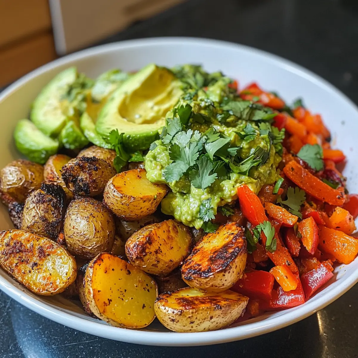 Schnelle Kartoffel Taco Schüssel Mahlzeitenvorbereitung